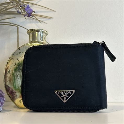 prada nylon zip around wallet|Prada outlet wallet.